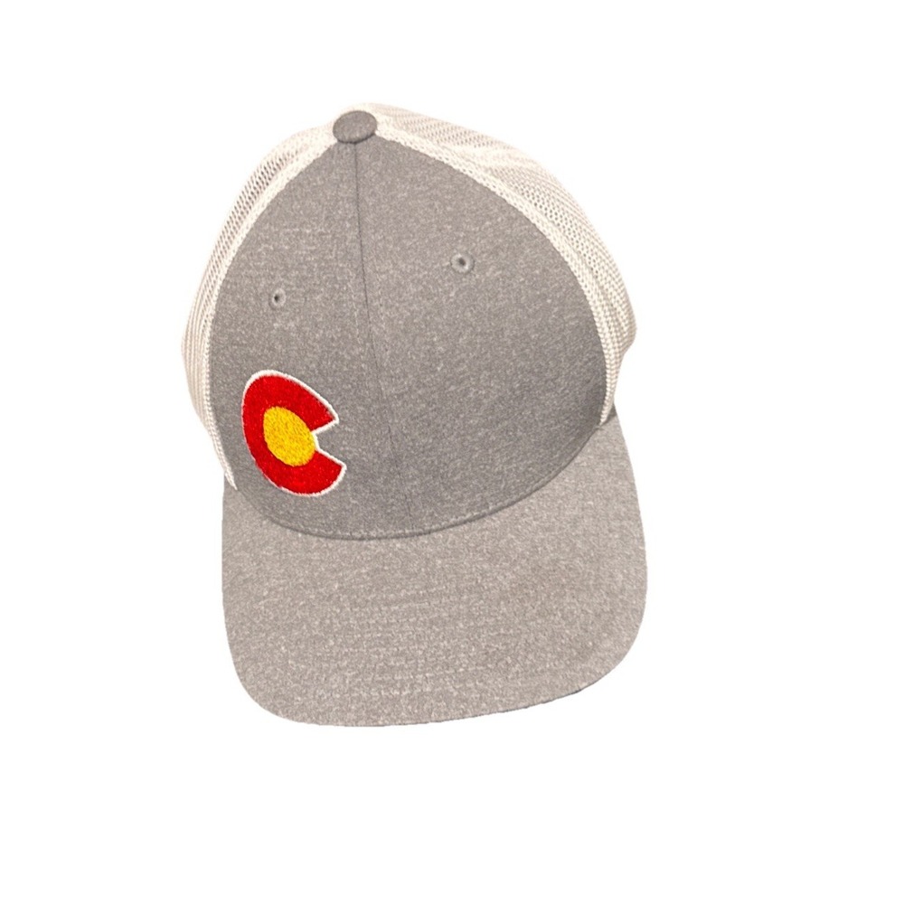 YoColorado Hat Cap Gray Flexfit OSFA Embroidered Colorado Logo Golden CO